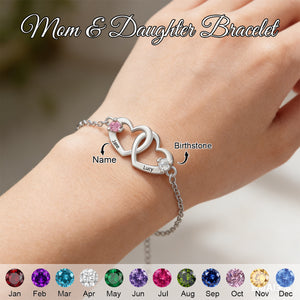 Personalized Birthday Heart Name Bracelet - Mother's Day Gift