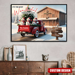 Rustic Christmas Family - Personalized Family Canvas And Poster
