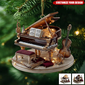 Personalized Classical Instrument Music Room Christmas Ornament - Gift For Music Lovers