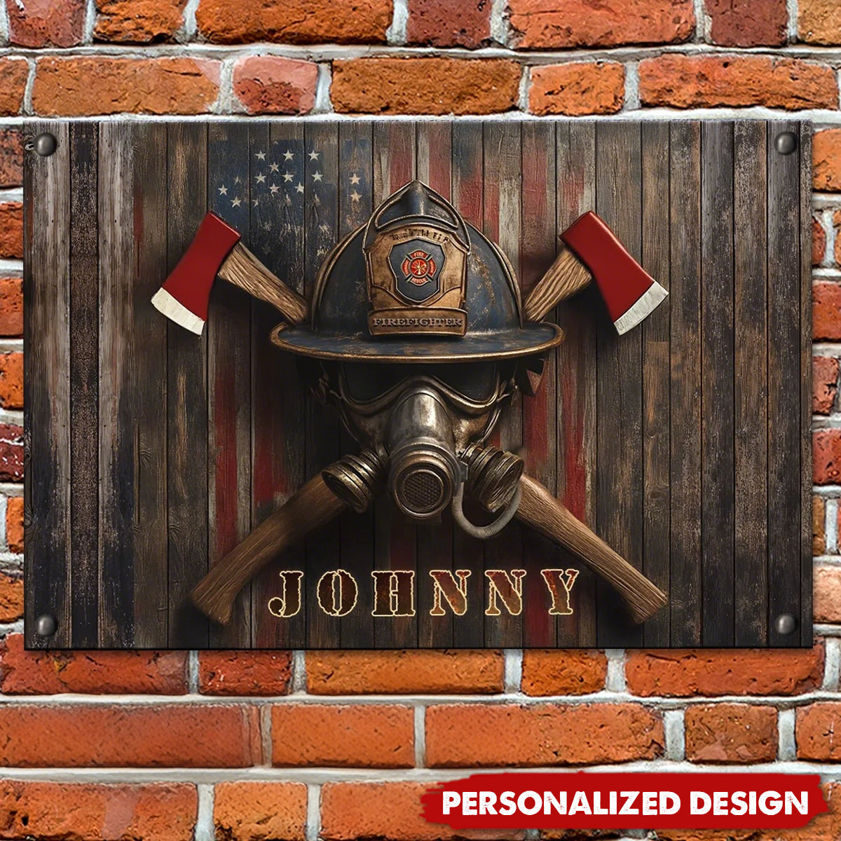 Firefighter's Honor Emblem-Personalized Metal Sign