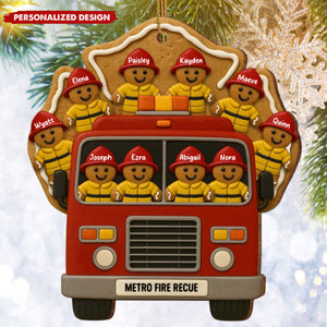 Celebrate Your Heroes With Festive Firefighter Ornament, Personalized Custom Wood Gift For Firefighters And Family