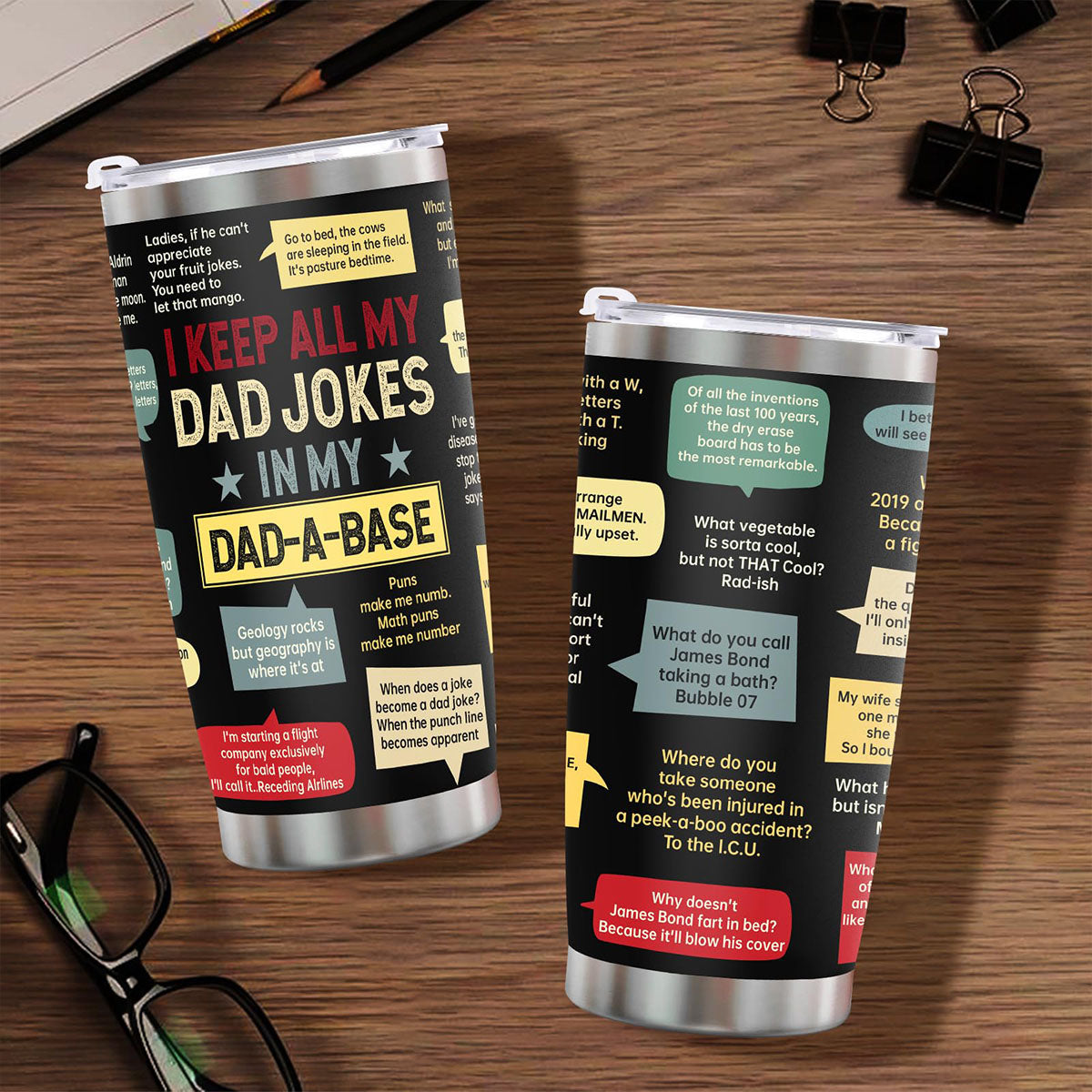Gift for Dad - Stainless Steel Tumbler 20Oz - Dad Joke Birthday Gift for Dad Men Gift - Fathers Day Gift