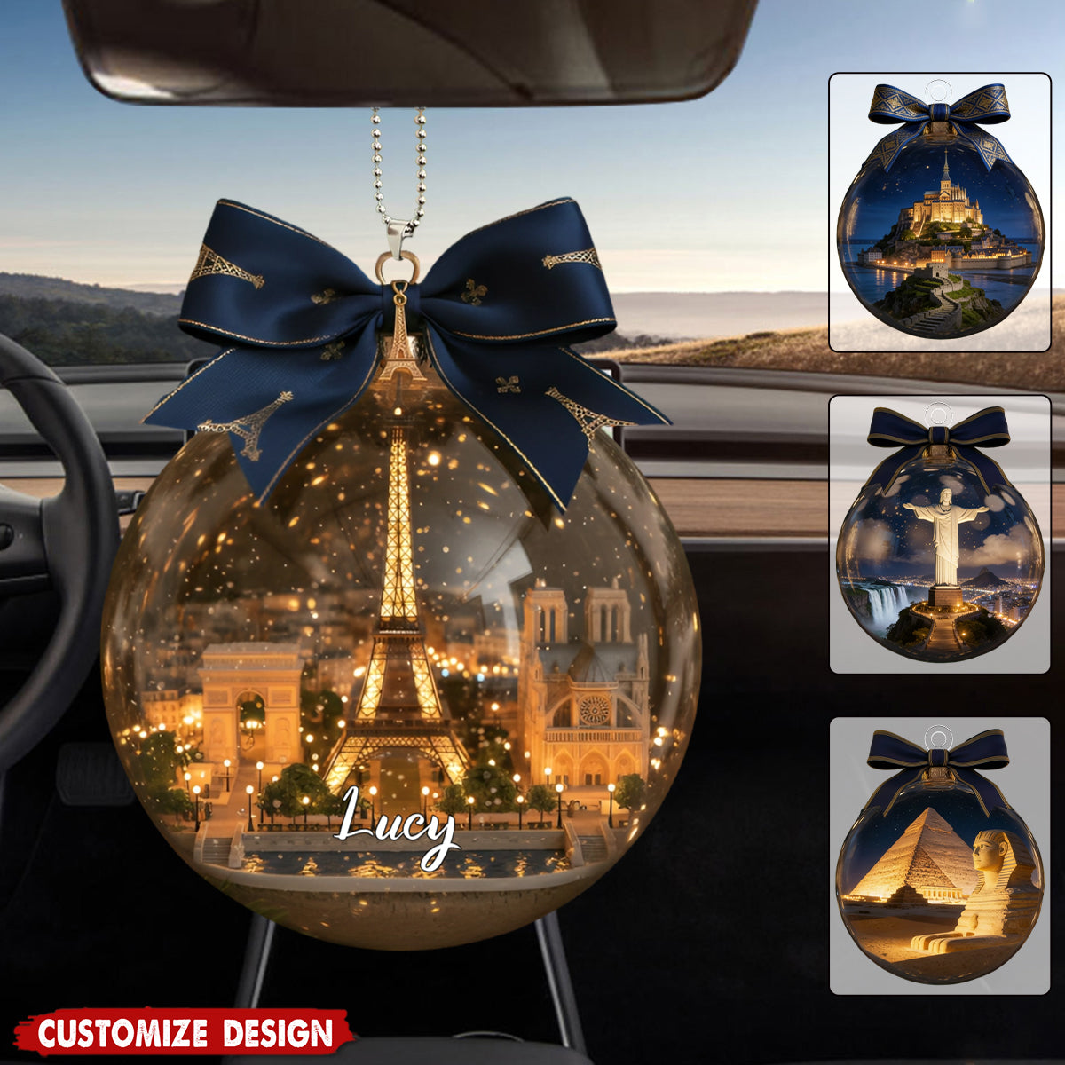 Famous Landmark Car Ornament Personalized Gifts For Travel Lovers