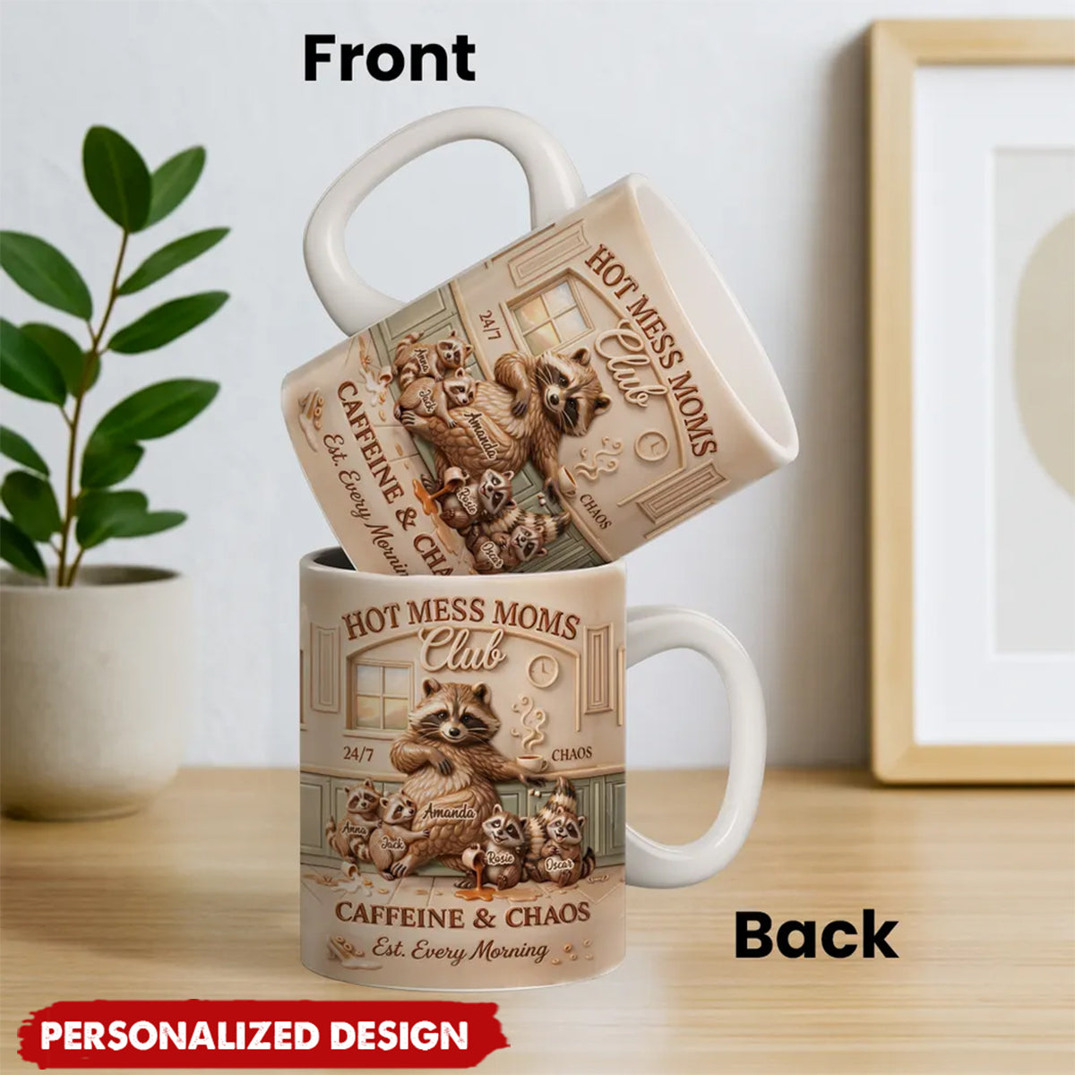 Personalized Hot Mess Moms Club Mug-Mother's Day Gift for Wife