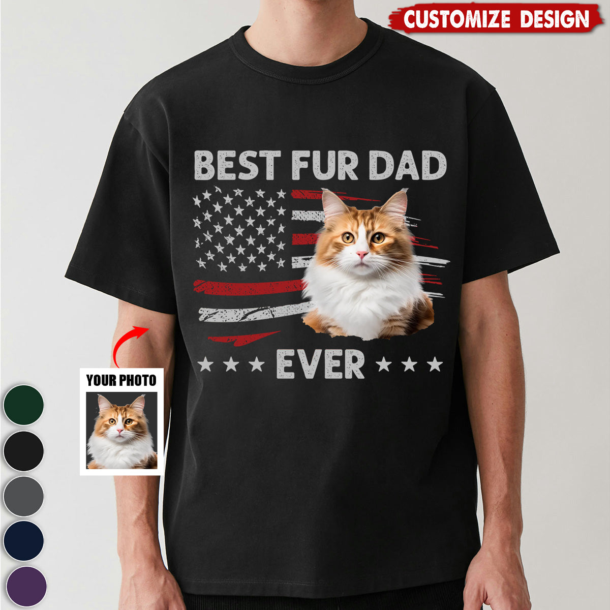 Custom Photo Ultimate Dog Dad - Pet Personalized Unisex T-shirt - Gift For Dog,Cat Lovers