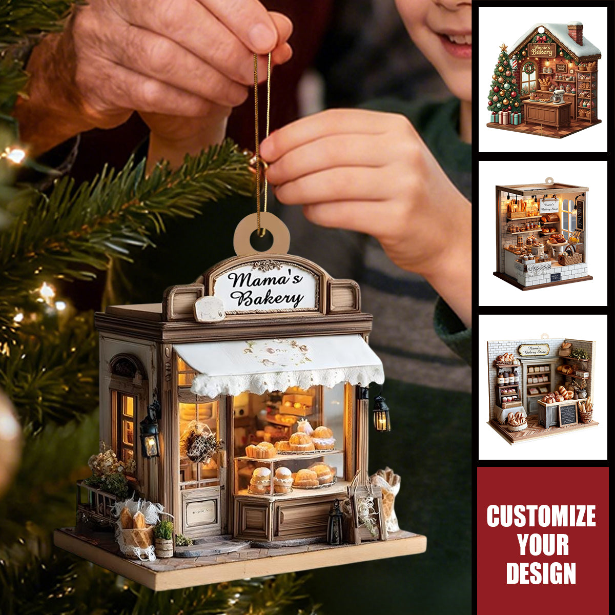 Personalized Bakery Christmas Ornament, Custom Name Bakery Keepsake 2025 Gift