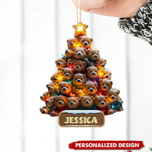 Personalized Teddy Bear Ornament-Holiday Gift for Kids-2024 New Release