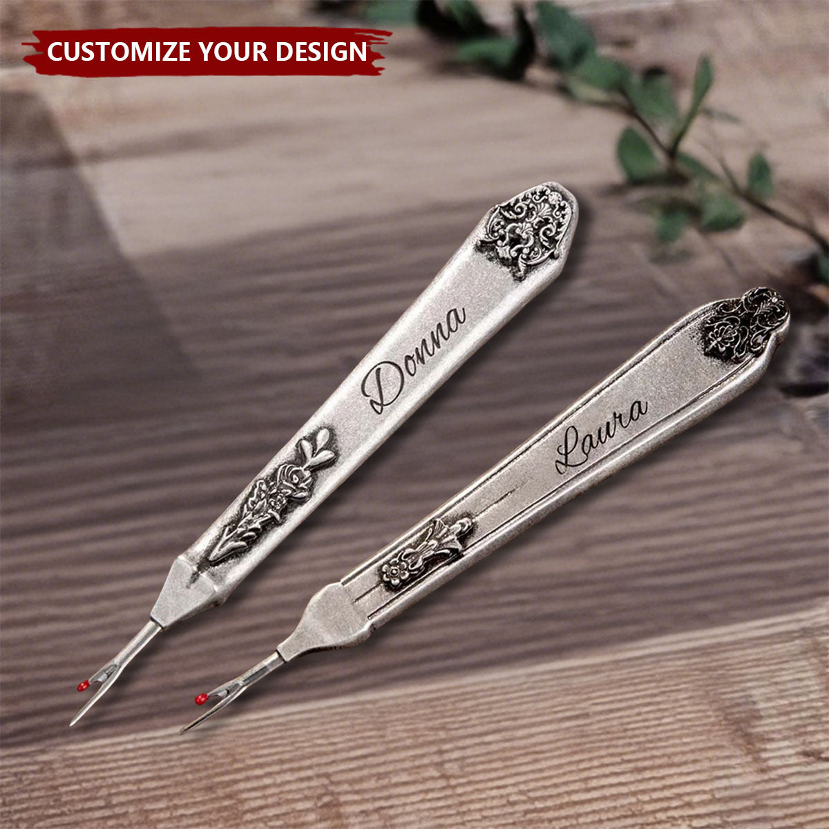 Personalised Vintage Flora Pattern Name Seam Ripper Tools for Sewing Crafting Thread Removing