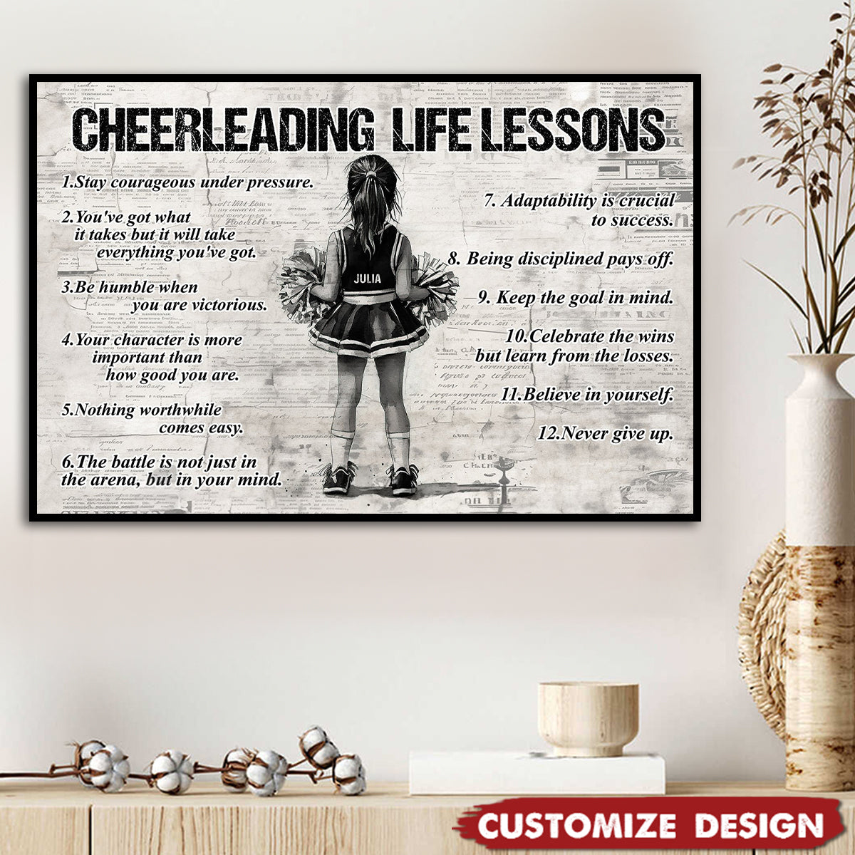 Personalized Cheerleading Kid Poster - Gift For Cheerleader, Cheerleading Lovers