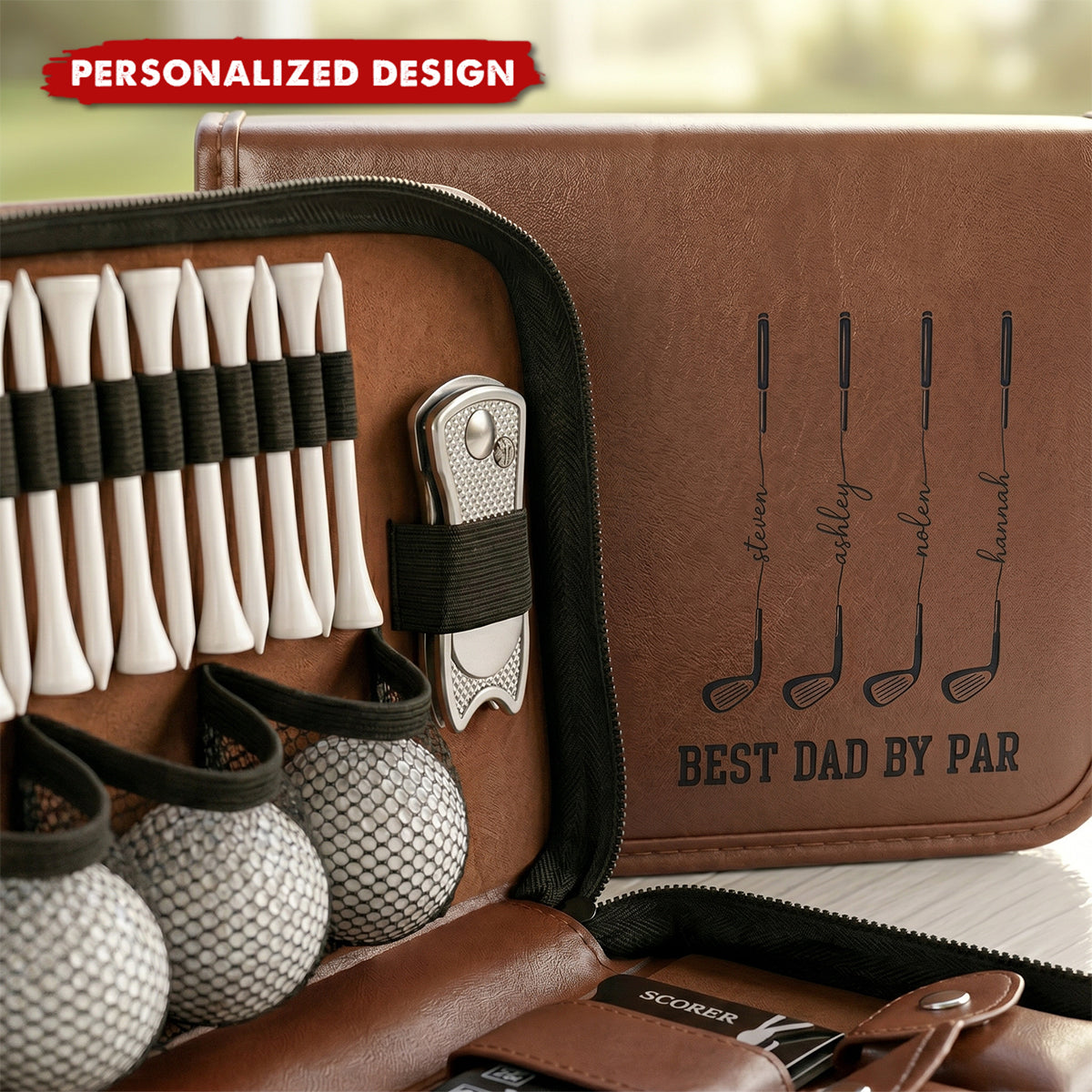 Best Dad By Par, Best Grandpa By Par-Personalized Golf Bag