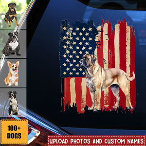 Personalized dog flag printed Decal - Gift for dog lovers