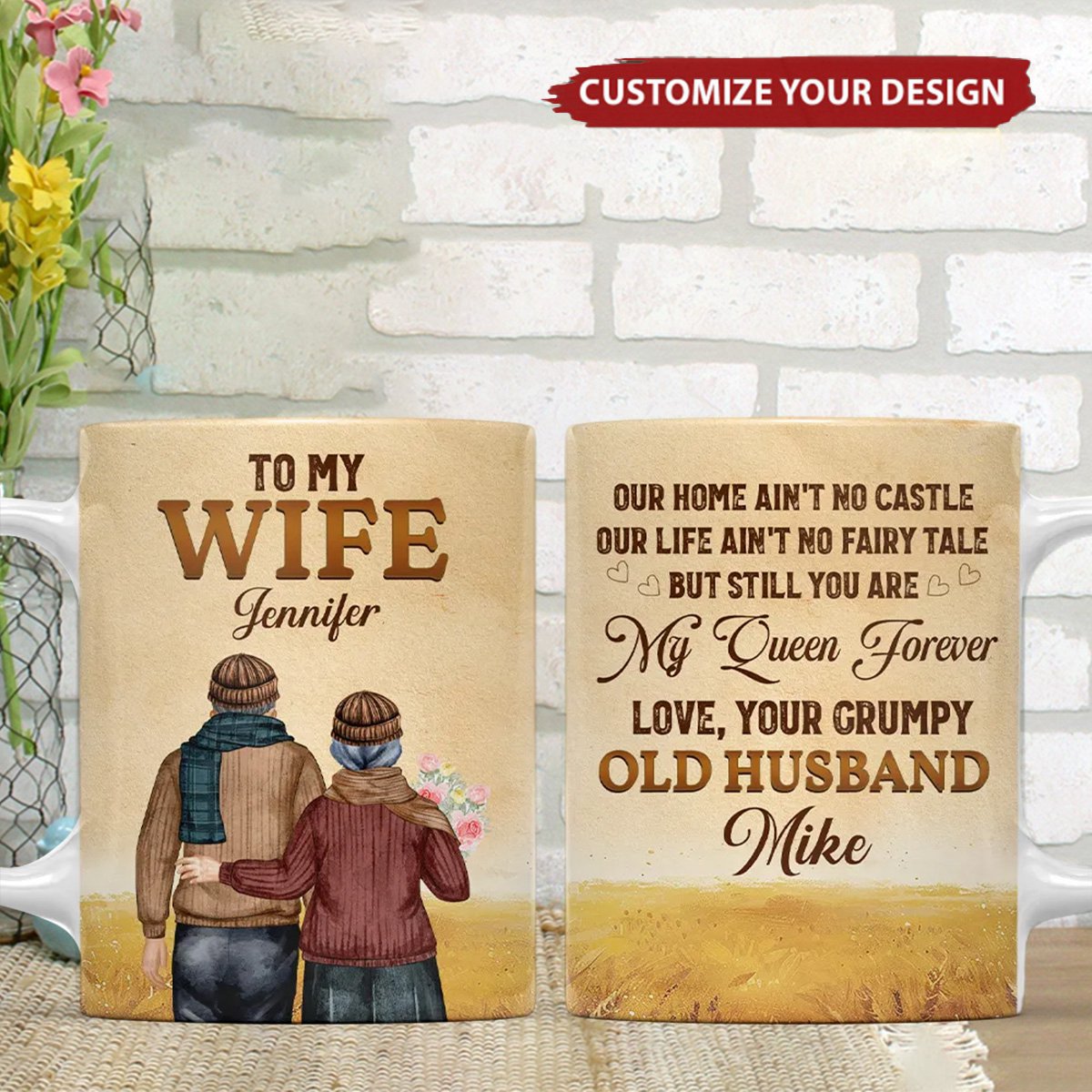 To My Wife You Are My Queen Forever - Personalized Couple Coffee Mug