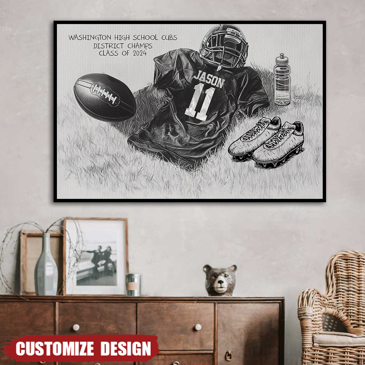 Personalized Class Football Team Poster - Gift For Football Team Members