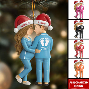 Personalized Pregnancy Christmas Ornament Gift For Expecting Couple