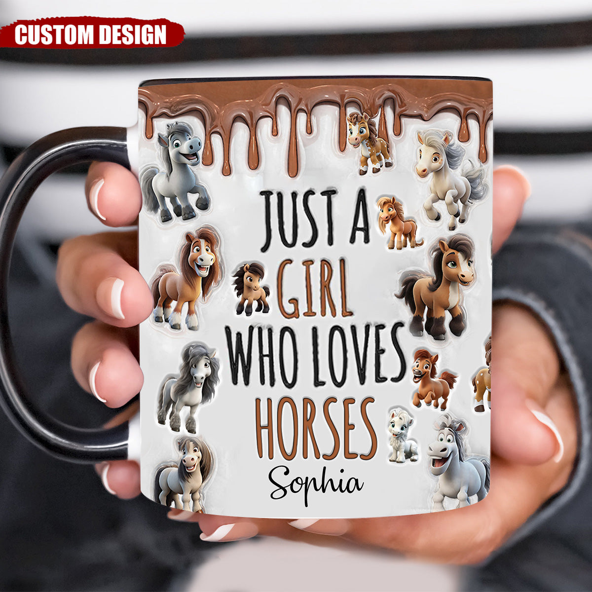 Just A Girl Who Loves Horses- Personalized Horse Accent Mug