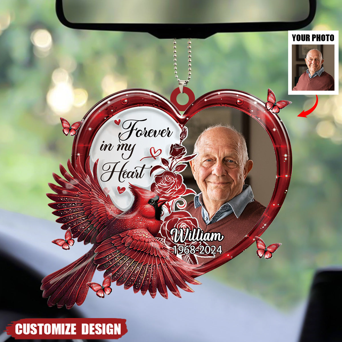 Forever In My Heart - Personalized Memorial Photo Ornament