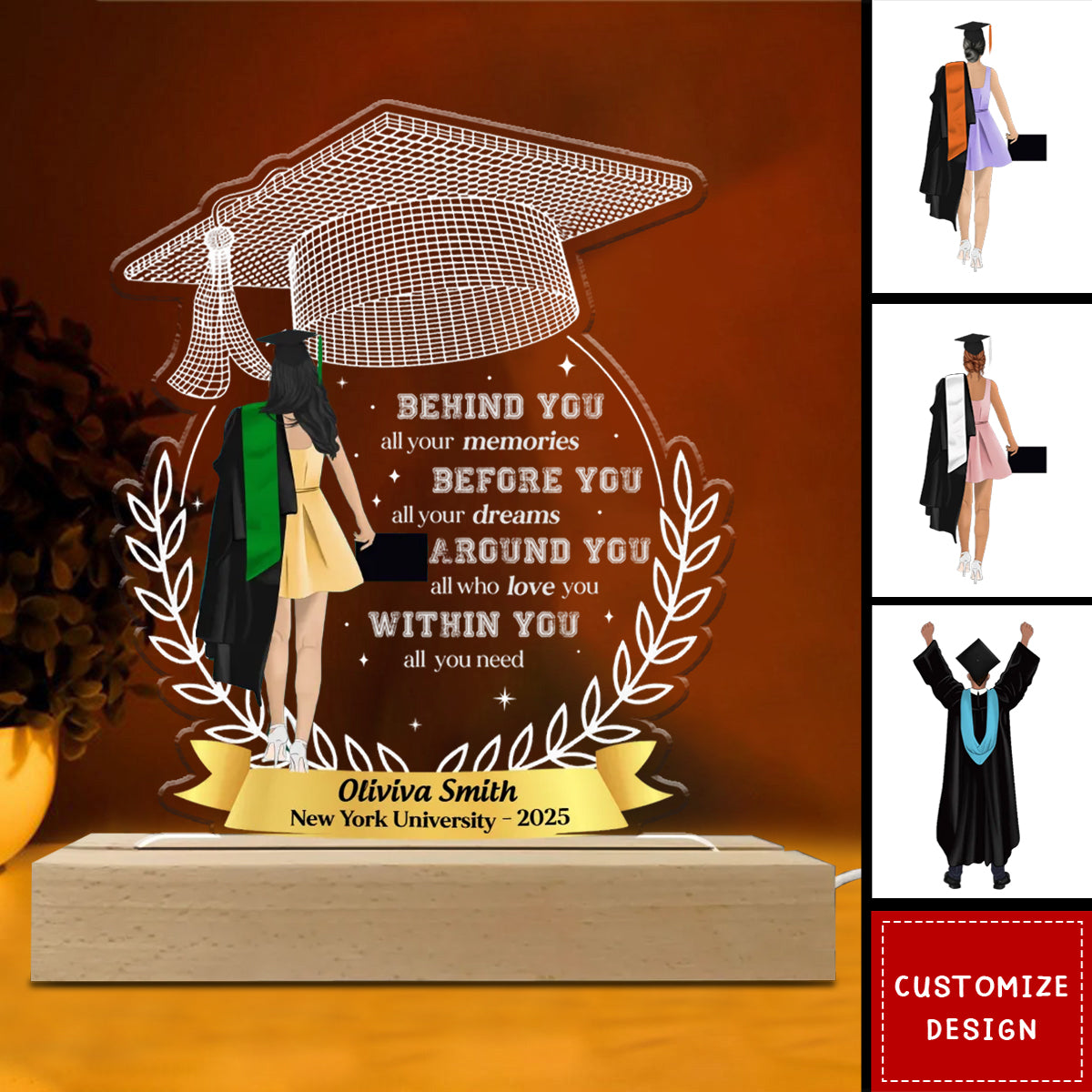 Happy Graduation - Personalized Custom LED Light