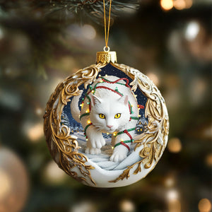 Yule Cat Christmas Hanging Ornament