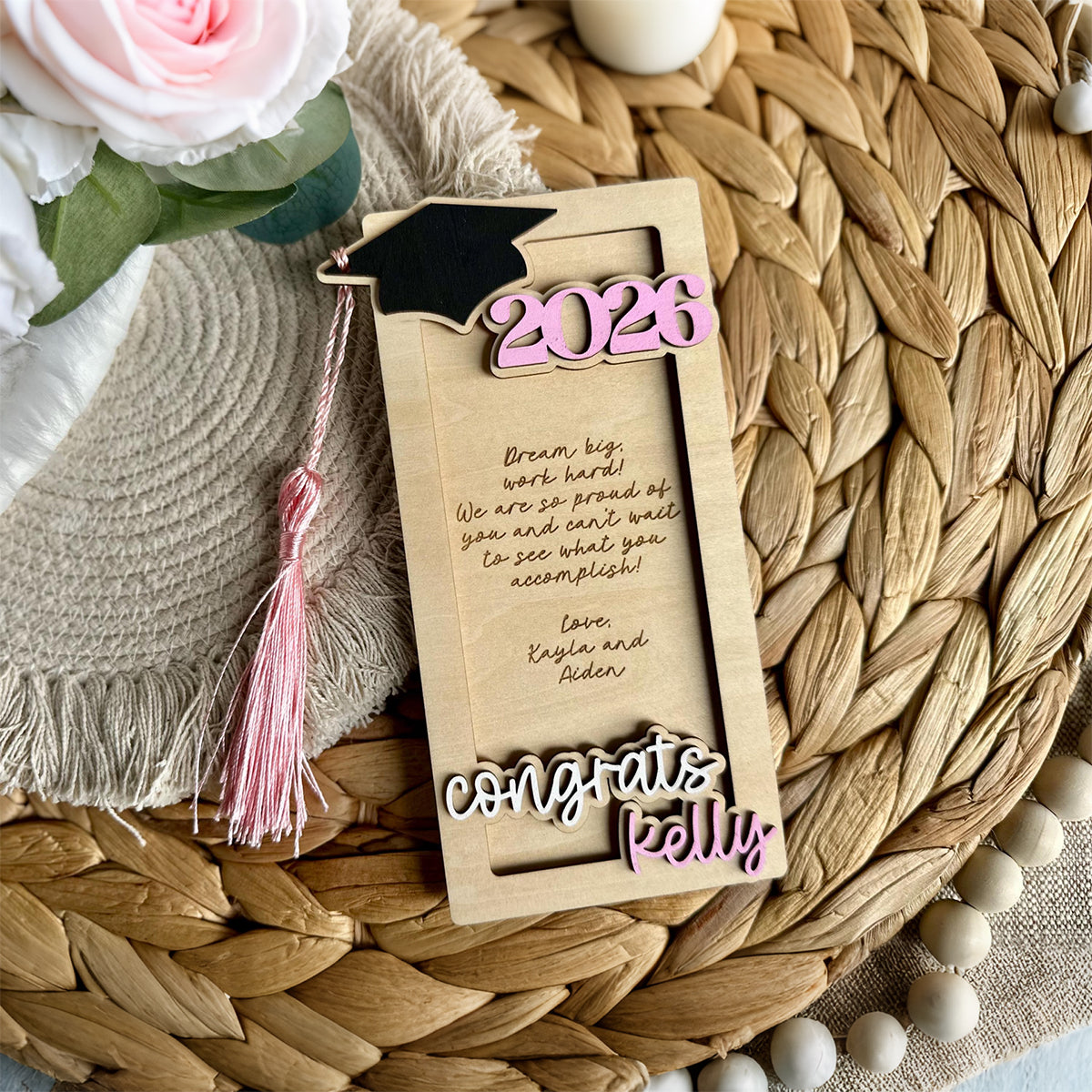 Personalized Graduation Money Holder - Graduation Gift with Tassel