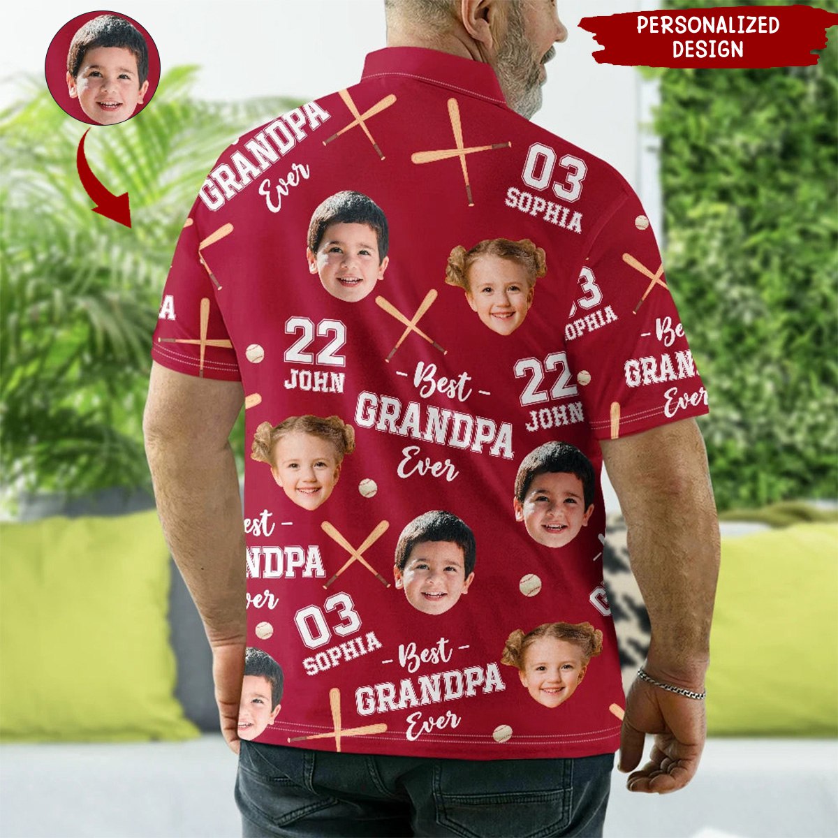 Baseball Dad Best Dad Ever-Personalized Polo Shirt