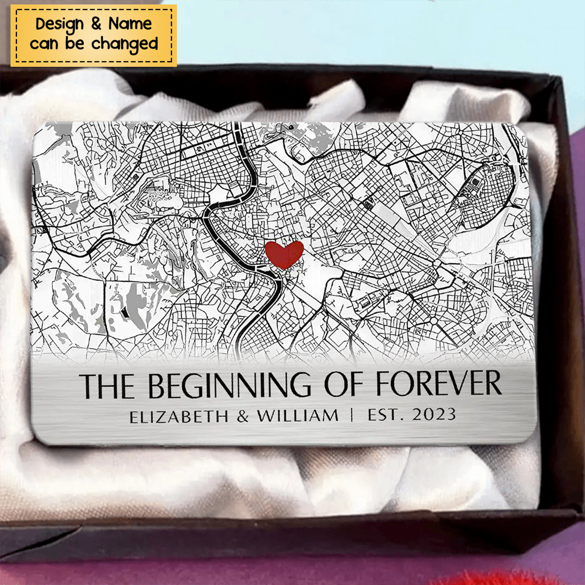 New Release - Where It All Began - Couple Personalized Custom Stainless Wallet Card - Gift For Husband Wife, Anniversary