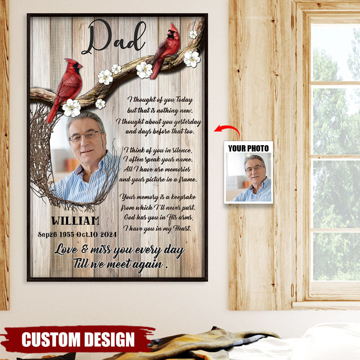 Love And Miss You Every Day - Personalized Memorial Poster, Sympathy Gift