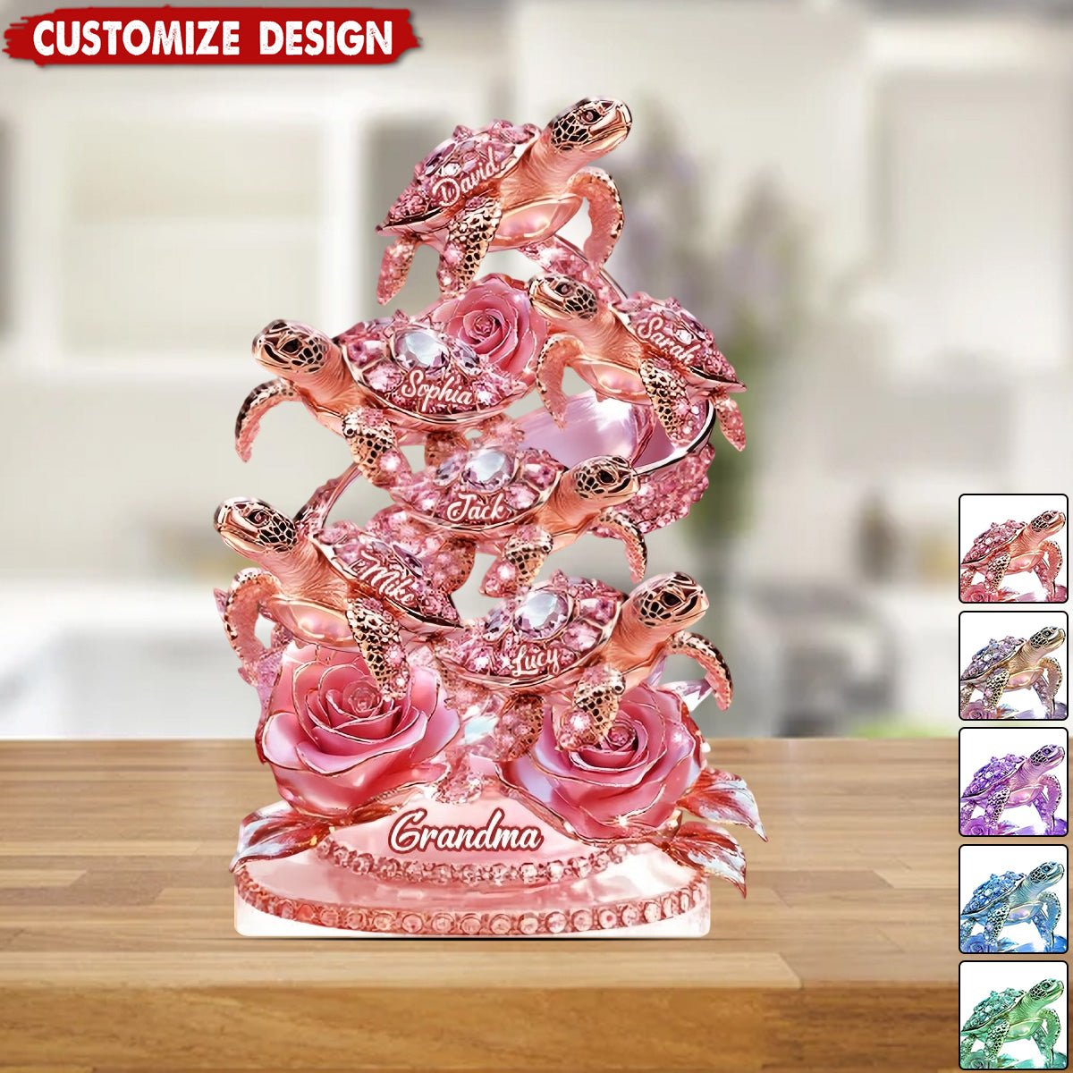 We Love You Gift For Mom, Grandma - Personalized Mother Shaped Acrylic Plaque