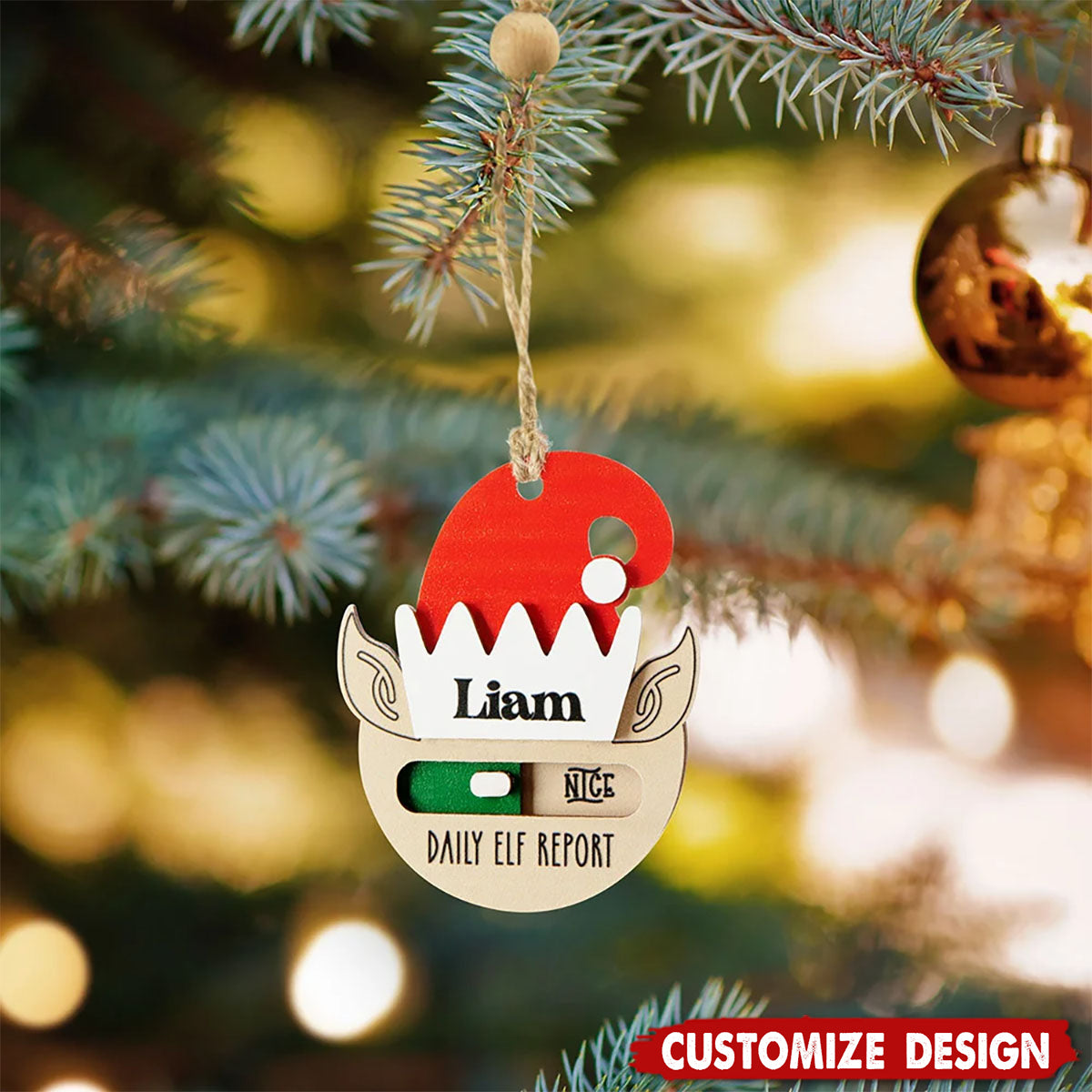Personalized Daily Elf Report Christmas Ornament - Gift for Kids