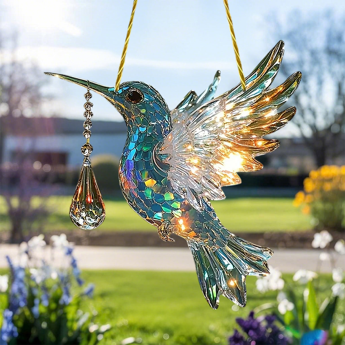 Radiant Crystal Hummingbird Suncatcher Ornament - Gift For Hummingbird Lover