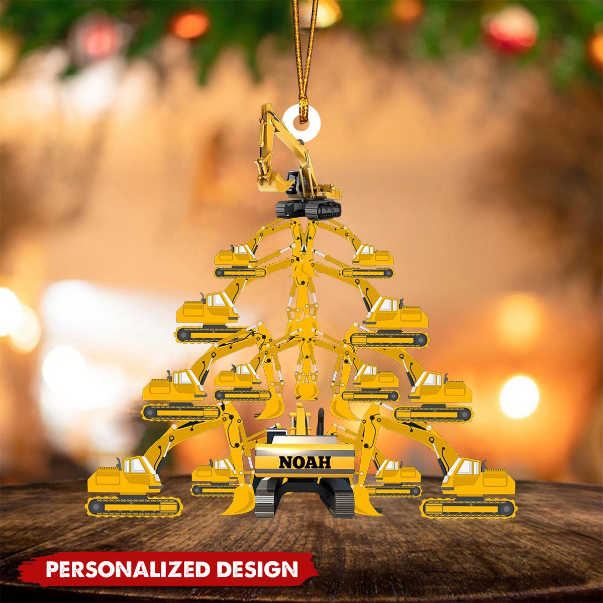 Personalized Excavator Construction Ornament-Gift For Kids-2024 New Release