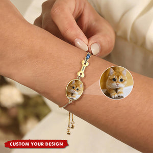 Personalized Pet Photo Memorial Bracelet, Loss Jewelry to Honor Pet