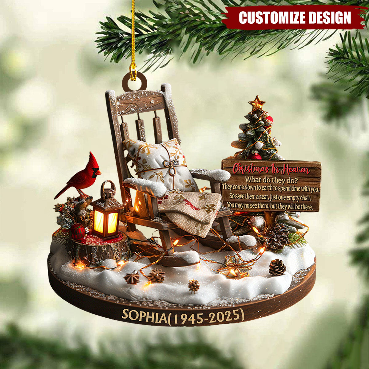 Christmas In Heaven - Personalized Memorial Custom Ornament