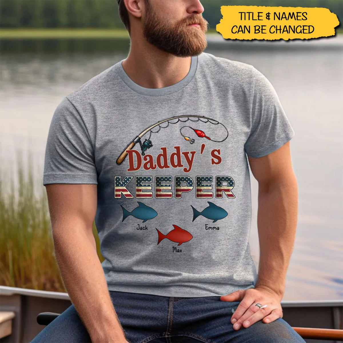 Nation Flag Grandpa's Keepers Fishing 4th Of July Personalized Shirt, Gift For Husband, Dad, Grandpa