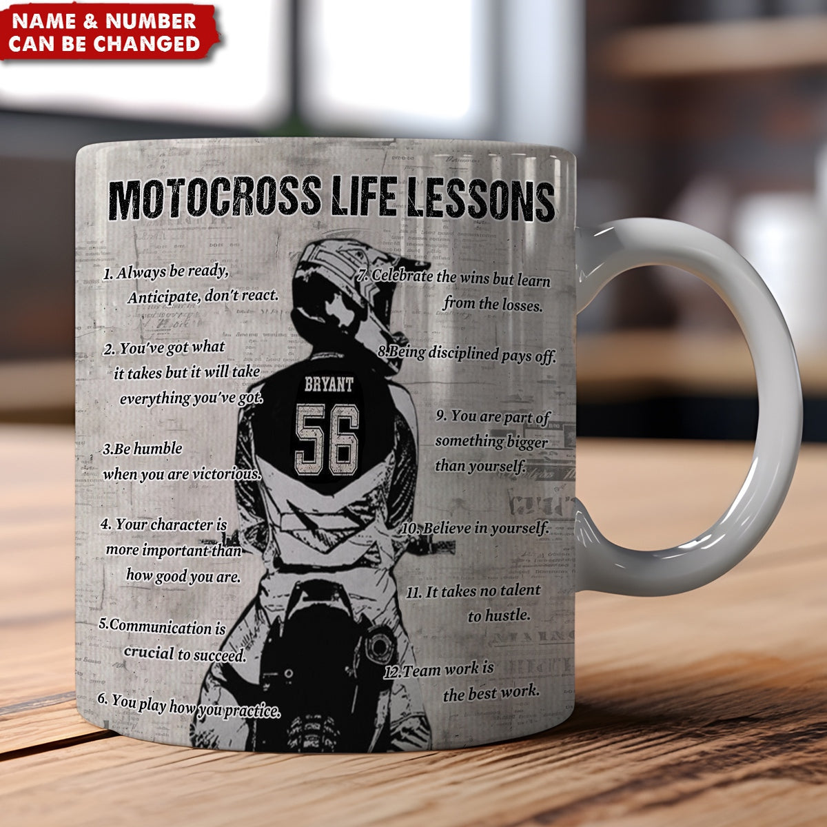 Personalized Motocross Life Lessons Mug