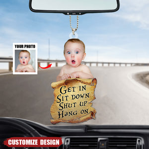 Get In Personalized Car Ornament - Gift For Family Or Friend