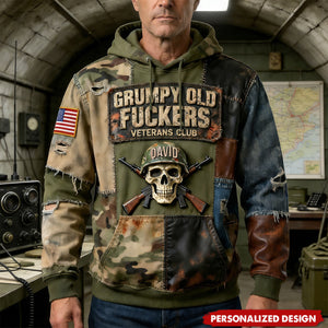 Personalized Military Skull Hoodie Gifts For Veteran