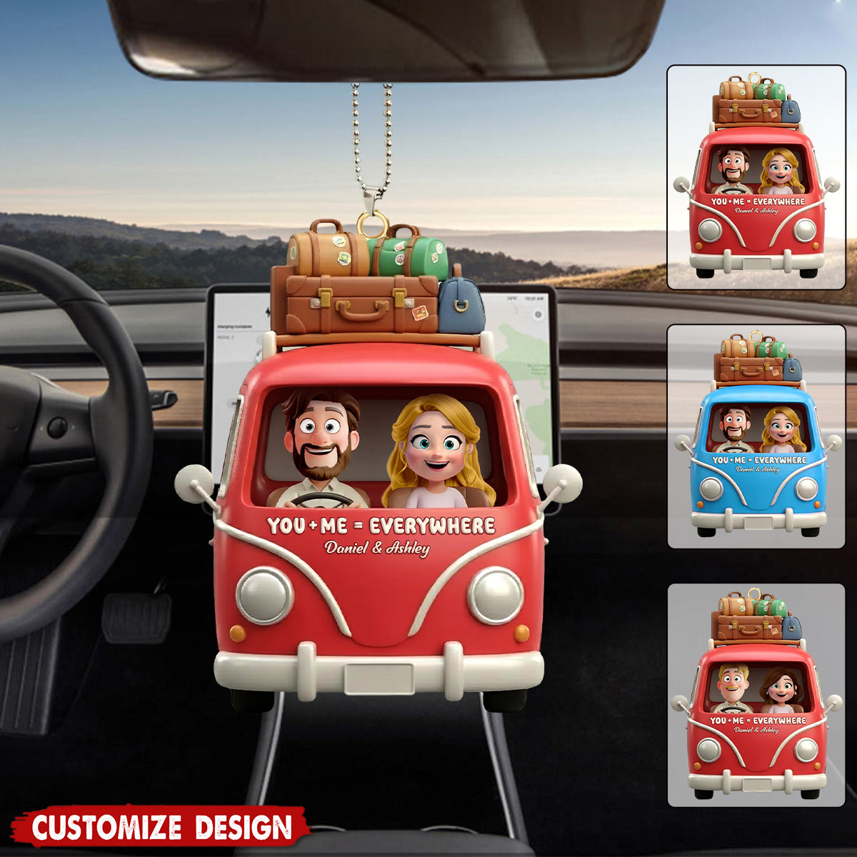 Personalized Couple Trip Car Ornament - Gifts For Couple
