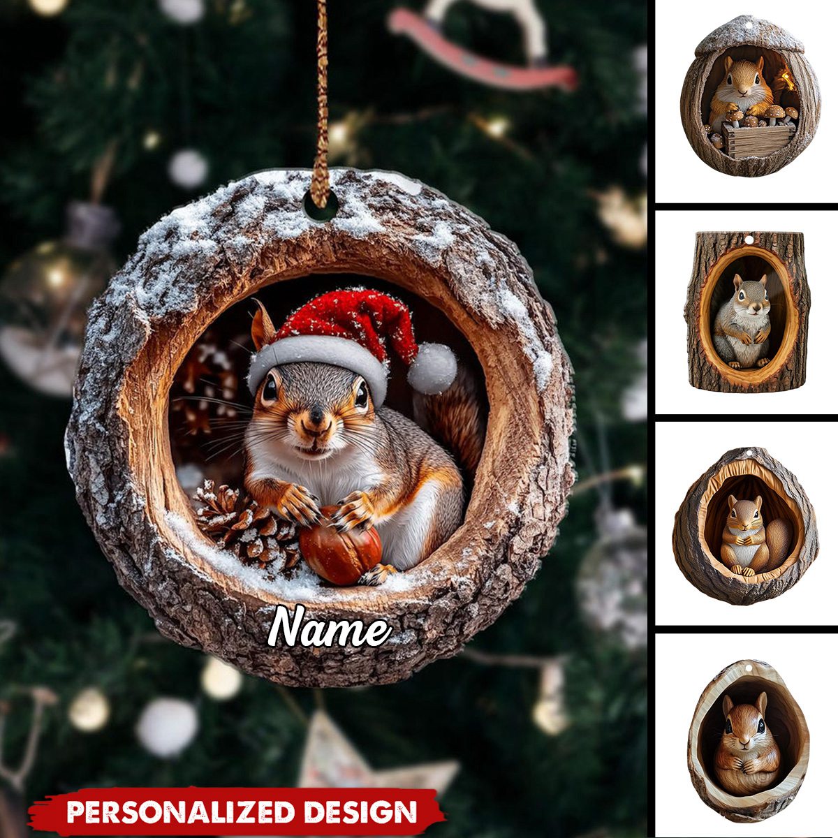 Personalized Squirrel Ornament-Gift For Squirrel Lover-2024 New Release