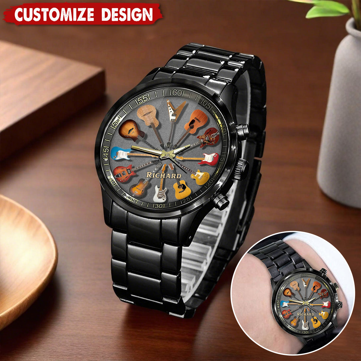 Personalized Rock Around the Clock - Guitar Watch for Music Lovers