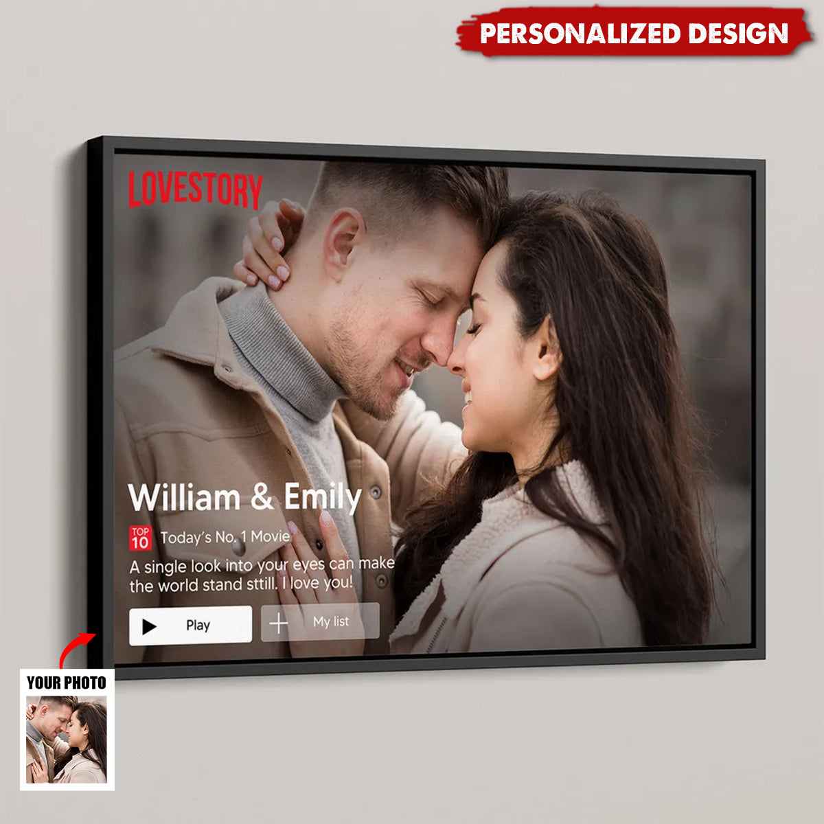 Couple Romantic Love Story-Personalized Poster-Anniversary Gift For Him, For Her