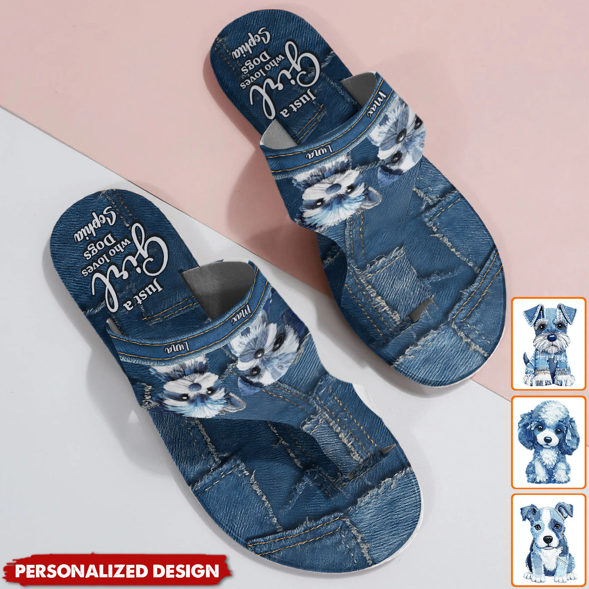 Just a Girl Who Loves Dogs-Personalized Dog Open Toe Sandals with Arch Support