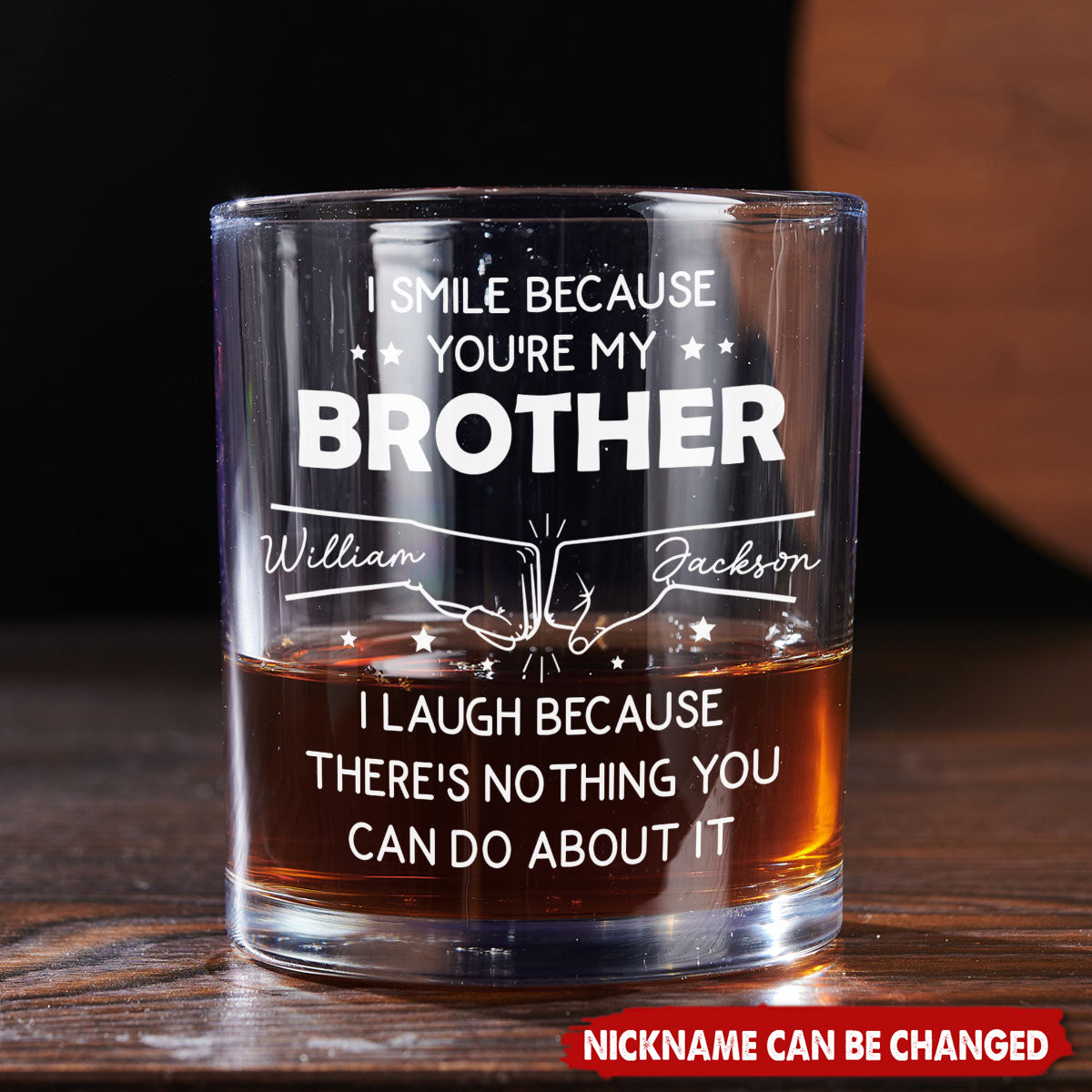 Thanks For Being My Brother - Personalized Custom Whiskey Glass - Gift For Family