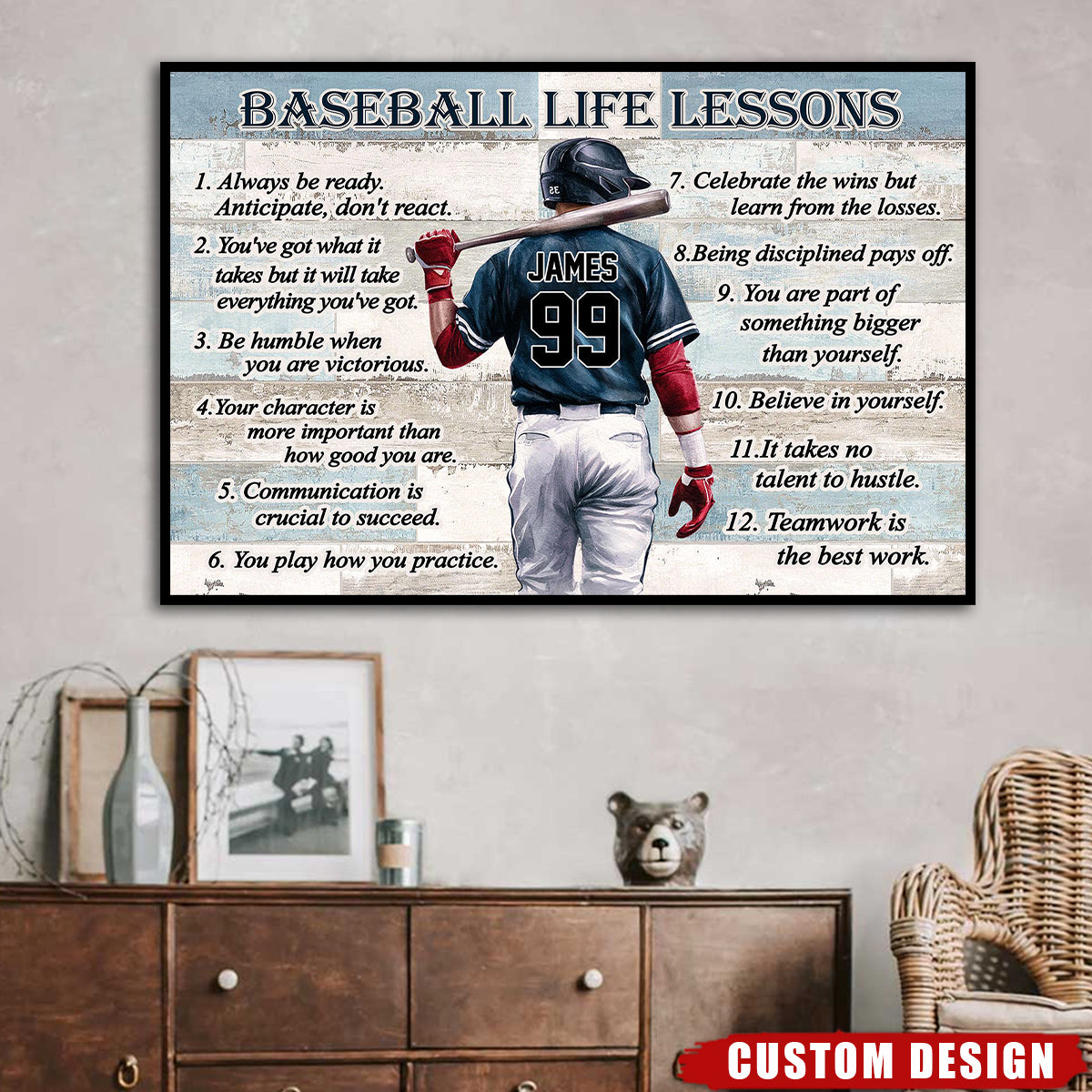 Baseball Life Lessons -Personalized Poster, Gift For Baseball Lover