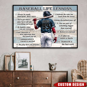 Baseball Life Lessons -Personalized Poster, Gift For Baseball Lover