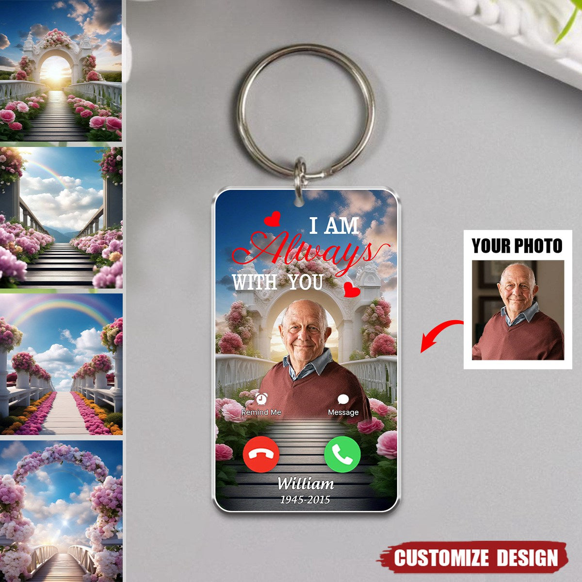 I Am Always With You - Custom Heaven Memroial Photo Acrylic Keychain