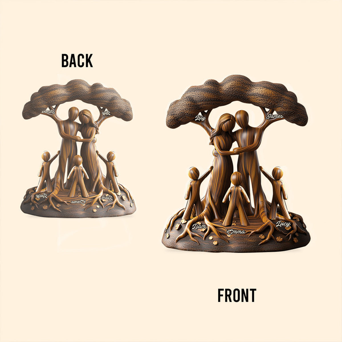 To Us You're The World - Personalized Family Shaped Plaque