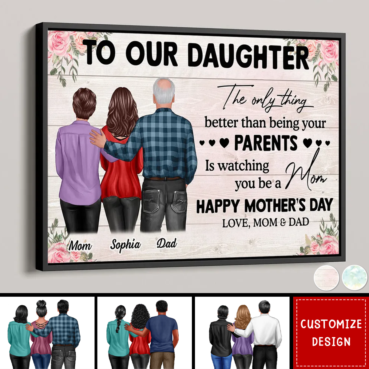 To My Daughter From Dad And Mom Personalized Poster