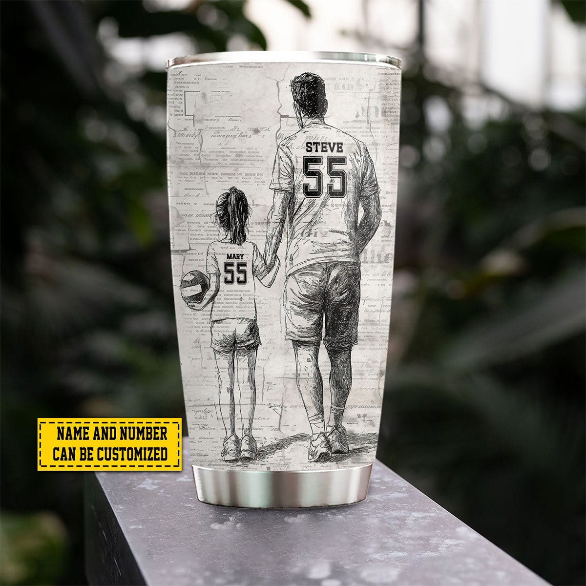 Behind Every Volleyball Player-Personalized Volleyball Dad Daughter Stainless Steel Tumbler-Father's Day Gift For Volleyball Lovers