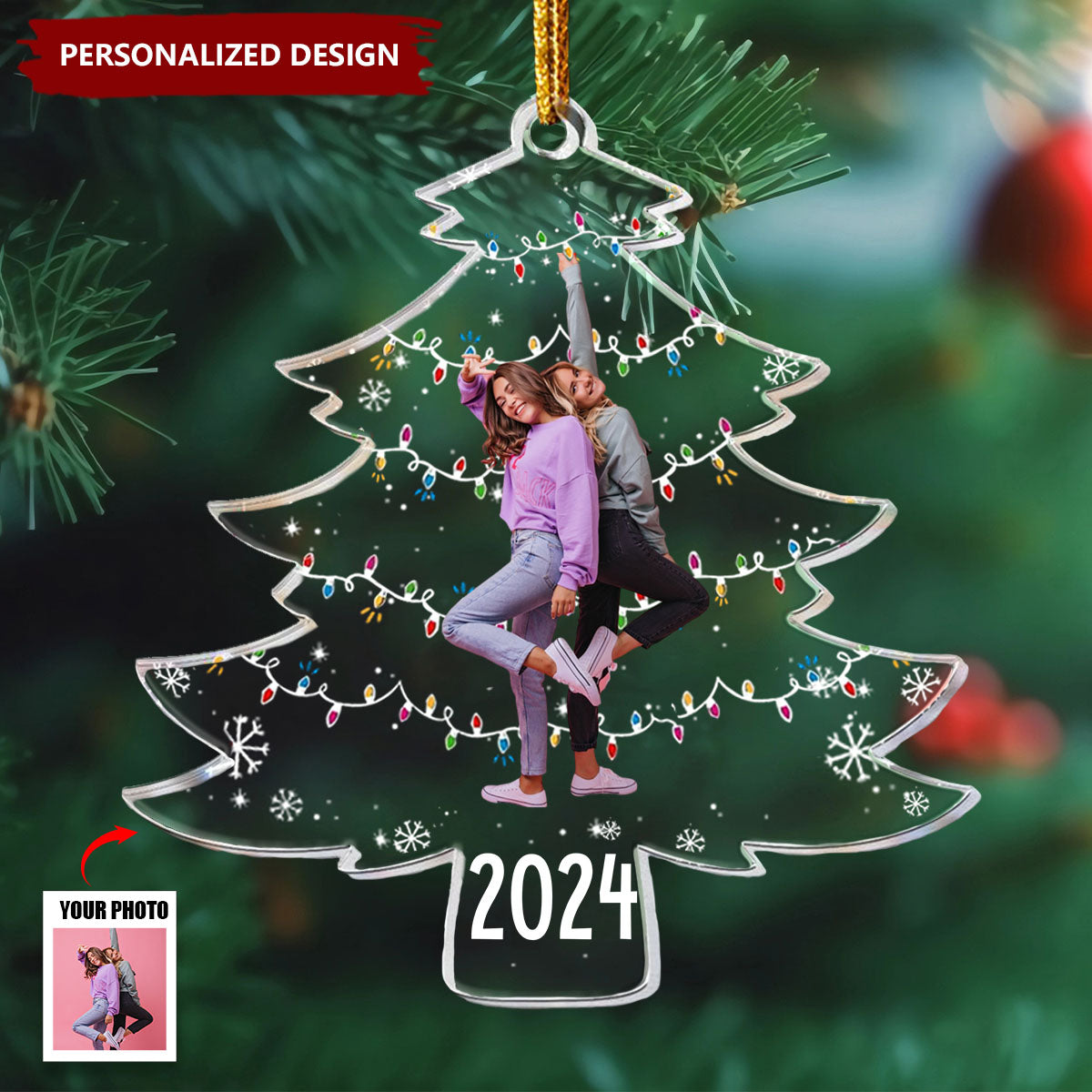 Personalized Family Photo Ornament-Gifts For Grandparents Parents Family Friends-2024 New Release