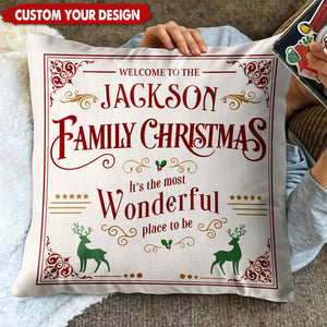 Welcome To The Family Christmas, Personalized Custom Pillow, Gift For Family Members